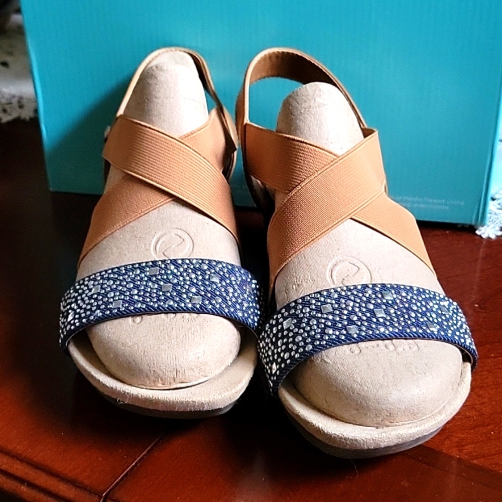 Denim sparkly sandals